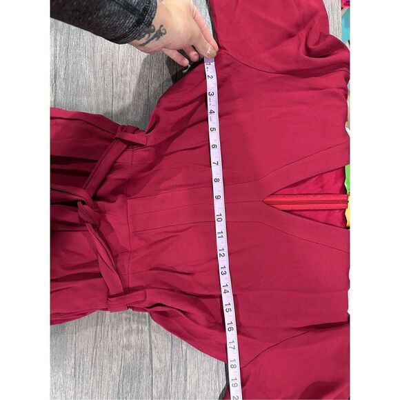 IRO Long Sleeve V-neck Overall Deep Red Jumpsuit size EU 34 Small Contemporary - Picture 12 of 14